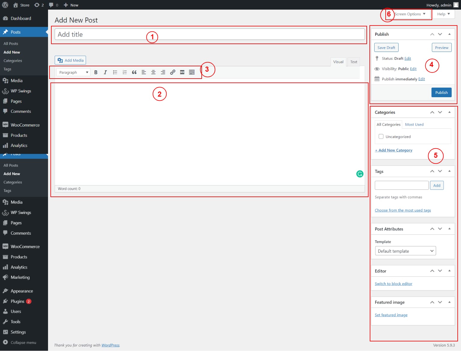 WordPress 傳統編輯器