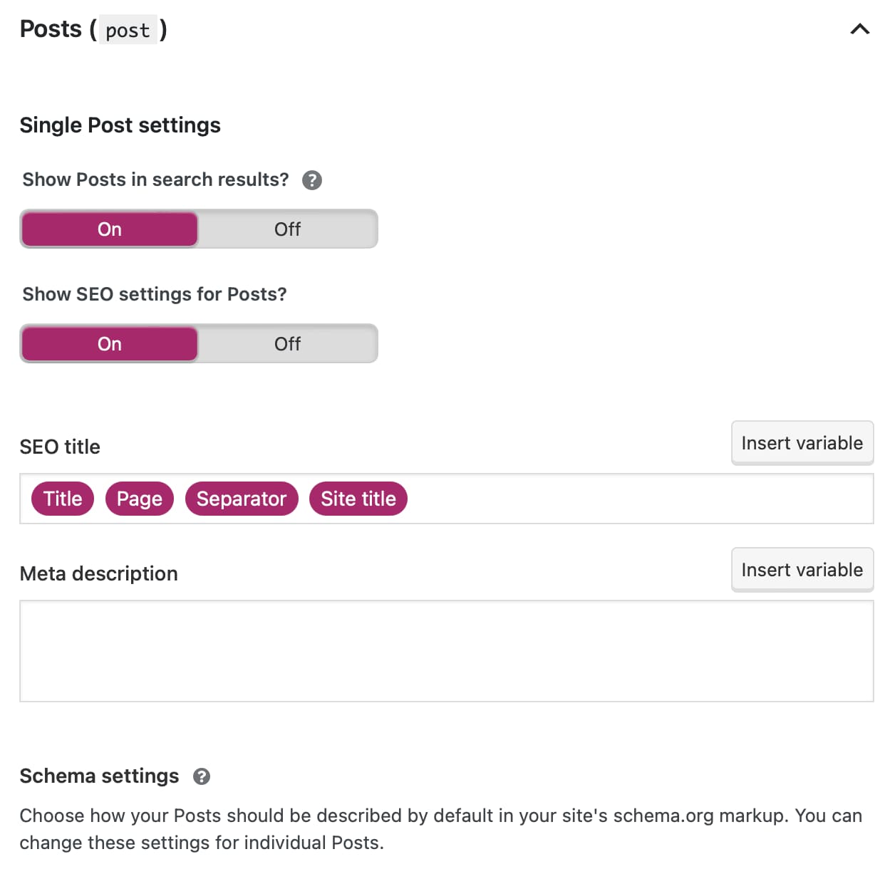 Yoast SEO 設定介面